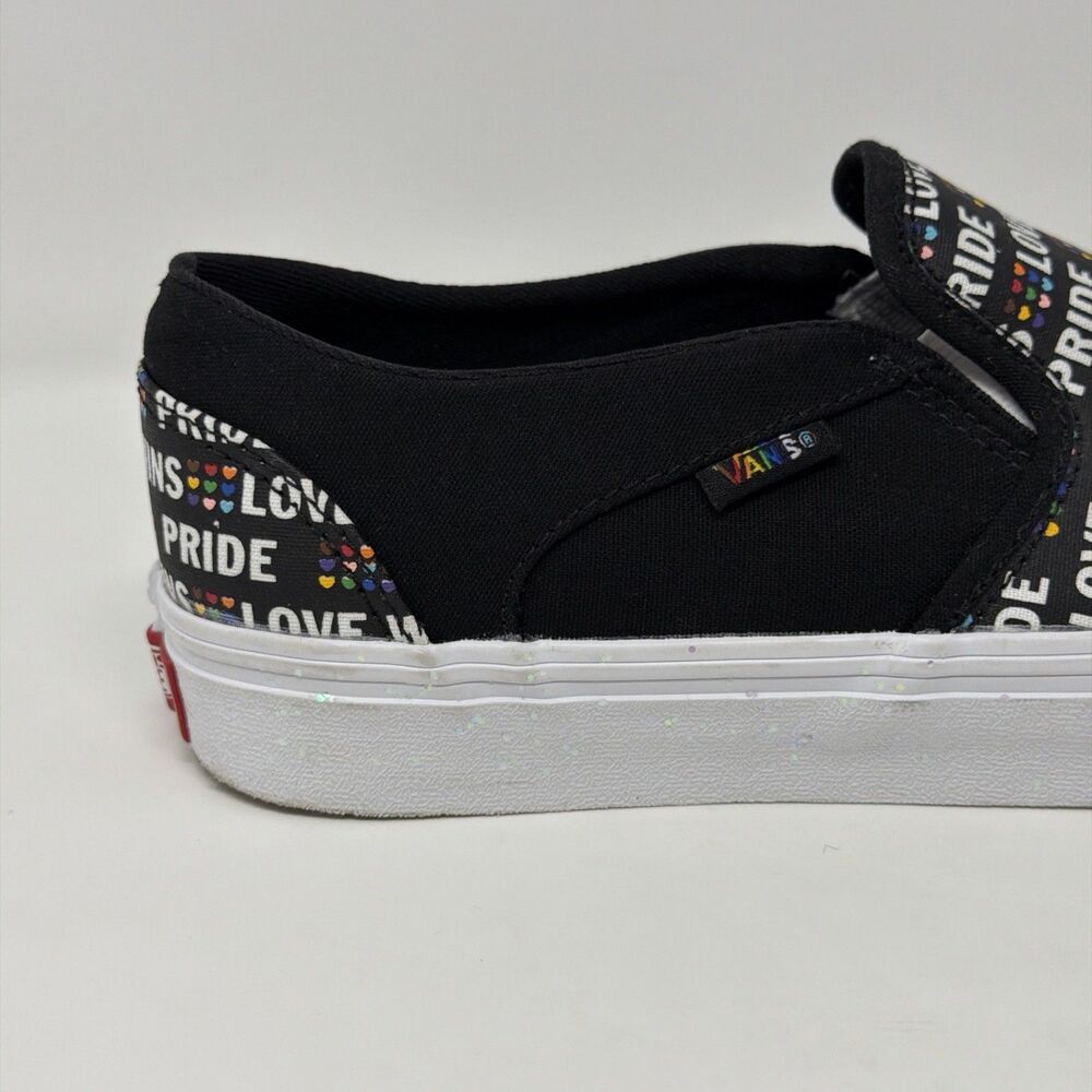 Vans Asher Pride Love Wins Women's Slip-On Shoes Black Multicolor Size 9.5 - Picture 7 of 16
